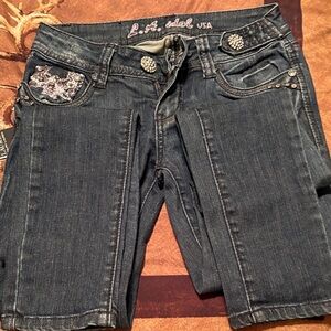 L.A. Idol USA Denim Jeans with Embellished Pockets